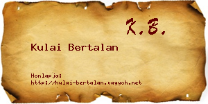 Kulai Bertalan névjegykártya